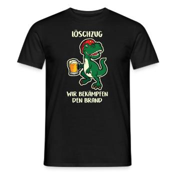 Löschzug Brand Dino Feuerwehr Thekenbrand - Männer T-Shirt - Schwarz - Vorne - AI Model Male 178 light (178cm)