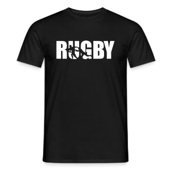 Rugby - Männer T-Shirt - Schwarz - Vorne - AI Model Male 178 light (178cm)