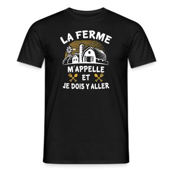 la ferme m'appelle et je dois y aller - T-shirt homme - noir - Devant - AI Model Male 178 light (178cm)