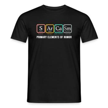 Sarcasm Shirt SArCaSm Principaux éléments de l'humour - T-shirt homme - noir - Devant - AI Model Male 178 light (178cm)