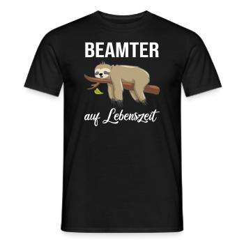 Beamter auf Lebenszeit Faultier Verbeamtung - Männer T-Shirt - Schwarz - Vorne - AI Model Male 178 light (178cm)