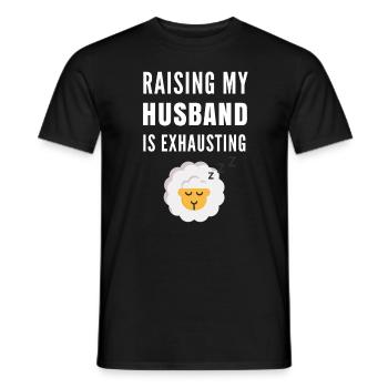 Funny Couple - Husband Raising - Men's T-Shirt - black - Front - AI Model Male 178 light (178cm)