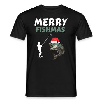 Lustiges Angler Weihnachten Fischer - Männer T-Shirt - Schwarz - Vorne - AI Model Male 178 light (178cm)
