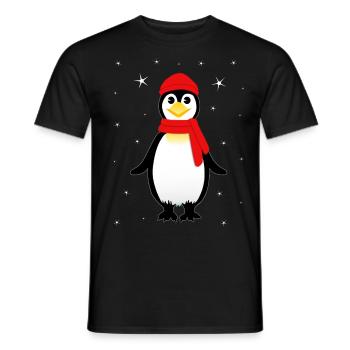 Pinguin Weihnachten Schnee Pinguine - Männer T-Shirt - Schwarz - Vorne - AI Model Male 178 light (178cm)