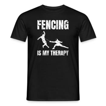 Fencing Is My Therapy Fechten - Men's T-Shirt - black - Front - AI Model Male 178 light (178cm)