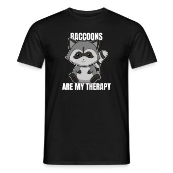 Les ratons laveurs sont ma thérapie Waschbären - T-shirt homme - noir - Devant - AI Model Male 178 light (178cm)