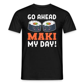 Maki - Pun Gourmet - T-shirt homme - noir - Devant - AI Model Male 178 light (178cm)