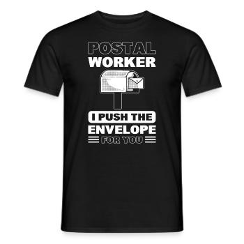 Funny Postal Worker Postman - Men's T-Shirt - black - Front - AI Model Male 178 light (178cm)