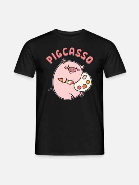 Cochon d’artiste d’artistes visuels - T-shirt homme - noir