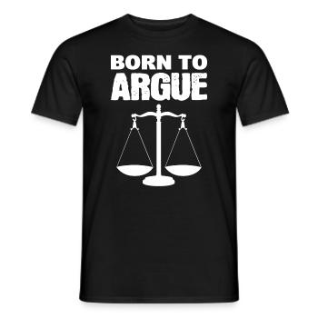 Born To Argue Paralegal - Men's T-Shirt - black - Front - AI Model Male 178 light (178cm)