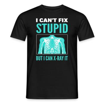 Je ne peux pas réparer stupide mais je peux le radiographier spécialiste - T-shirt homme - noir - Devant - AI Model Male 178 light (178cm)