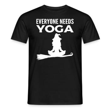 Sorcière méditant professeur de yoga - T-shirt homme - noir - Devant - AI Model Male 178 light (178cm)