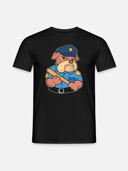 Dog Policeman Officer - Men's T-Shirt - black
