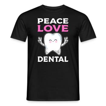 Peace Love Dental Dentist - Men's T-Shirt - black - Front - AI Model Male 178 light (178cm)