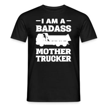 Badass Truck Driver Trucker - Men's T-Shirt - black - Front - AI Model Male 178 light (178cm)
