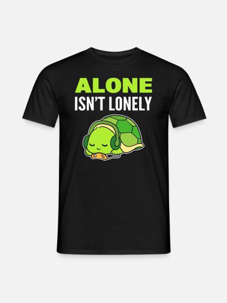 Turtle introvert music lover - Men's T-Shirt - black