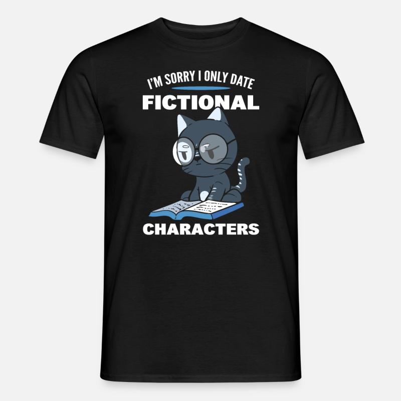 Cat Reading Book Reader - Men’s T-shirt - black