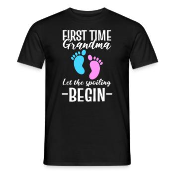 First Time Grandma Let The Spoiling Begin Granny - Men's T-Shirt - black - Front - AI Model Male 178 light (178cm)