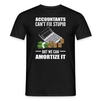 Les comptables ne peuvent pas réparer stupide, mais nous pouvons amortir - T-shirt homme - noir - Devant - AI Model Male 178 light (178cm)