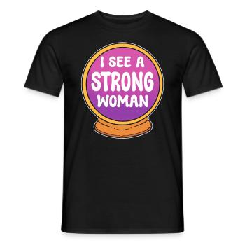 I See A Strong Woman Feminismusaktivist - Männer T-Shirt - Schwarz - Vorne - AI Model Male 178 light (178cm)
