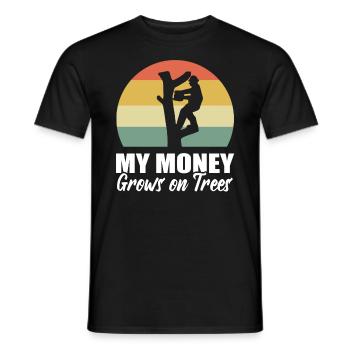 Mon argent pousse sur les arbres Bûcheron - T-shirt homme - noir - Devant - AI Model Male 178 light (178cm)