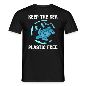 Keep The Sea Plastic Free Marine Scientist - Men's T-Shirt - black - Front - AI Model Male 178 light (178cm)