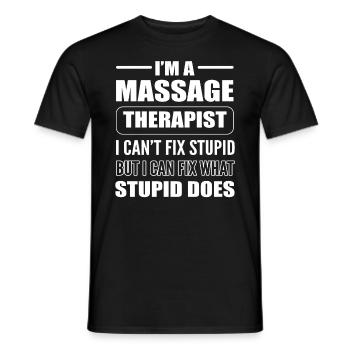 Masseur drôle - T-shirt homme - noir - Devant - AI Model Male 178 light (178cm)