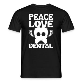 Peace Love Dental Zahnarzthelferin - Männer T-Shirt - Schwarz - Vorne - AI Model Male 178 light (178cm)