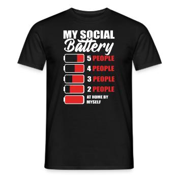 My Social Battery Maverick - Men's T-Shirt - black - Front - AI Model Male 178 light (178cm)