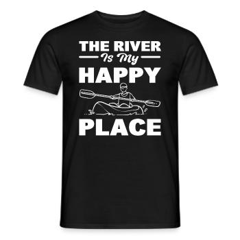 La rivière est mon endroit heureux Canoéistes - T-shirt homme - noir - Devant - AI Model Male 178 light (178cm)