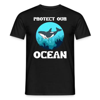 Protect Our Ocean Marine Conservationists - Men's T-Shirt - black - Front - AI Model Male 178 light (178cm)
