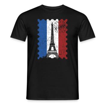 Parisian stamp French tour guide - Men's T-Shirt - black - Front - AI Model Male 178 light (178cm)