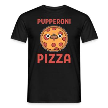 Pupperoni Pizza Hundeltern - Männer T-Shirt - Schwarz - Vorne - AI Model Male 178 light (178cm)