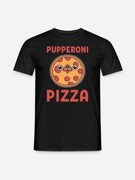 Pupperoni Pizza Hundeltern - Männer T-Shirt - Schwarz