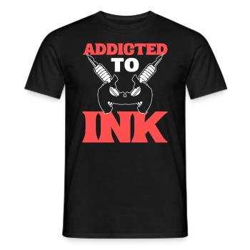 Addicted To Ink Tattoo-Künstler - Männer T-Shirt - Schwarz - Vorne - AI Model Male 178 light (178cm)