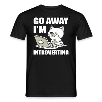 Go Away I'm Introverting Katzenmama - Männer T-Shirt - Schwarz - Vorne - AI Model Male 178 light (178cm)