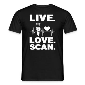 Live Love Scan Röntgentechniker - Männer T-Shirt - Schwarz - Vorne - AI Model Male 178 light (178cm)