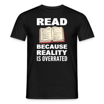 Buchliebhaber Bücherwurm Lesen - Männer T-Shirt - Schwarz - Vorne - AI Model Male 178 light (178cm)