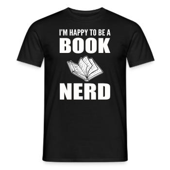 Buch Nerd Freiberuflicher Schreiber - Männer T-Shirt - Schwarz - Vorne - AI Model Male 178 light (178cm)