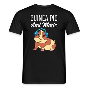 Meerschweinchen Musik Musikliebhaber - Männer T-Shirt - Schwarz - Vorne - AI Model Male 178 light (178cm)