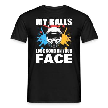 My Balls Look Good On Your Face Wettkampf - Männer T-Shirt - Schwarz - Vorne - AI Model Male 178 light (178cm)