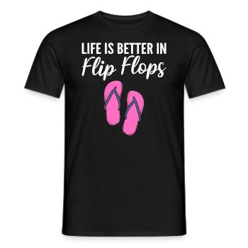 Life Is Better In Flip Flops Flip Flops Verkäufer - Männer T-Shirt - Schwarz - Vorne - AI Model Male 178 light (178cm)