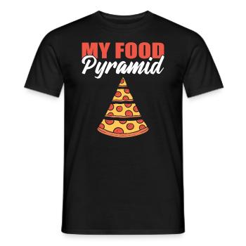My Food Pyramid Pizza -Liebhaber - Männer T-Shirt - Schwarz - Vorne - AI Model Male 178 light (178cm)