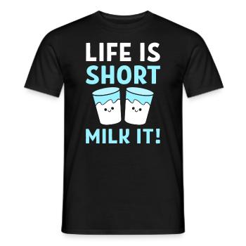 Milch Wortspiele Farmmanager - Männer T-Shirt - Schwarz - Vorne - AI Model Male 178 light (178cm)
