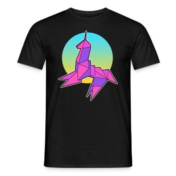 Unicorn Origami Origamist - Männer T-Shirt - Schwarz - Vorne - AI Model Male 178 light (178cm)