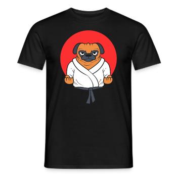 Mops Karate Karate -Studenten - Männer T-Shirt - Schwarz - Vorne - AI Model Male 178 light (178cm)