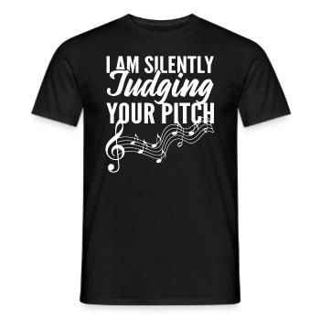 I'm Silently Judging Your Pitch Musiklehrer - Männer T-Shirt - Schwarz - Vorne - AI Model Male 178 light (178cm)