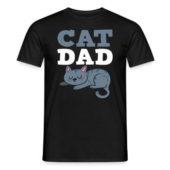 Cat Dad Katzenvater - Männer T-Shirt - Schwarz - Vorne - AI Model Male 178 light (178cm)
