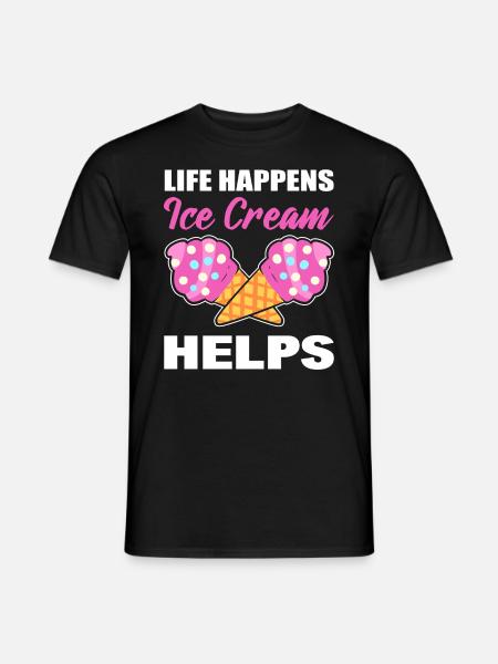 Eisliebhaber Eiscreme Scooper - Männer T-Shirt - Schwarz