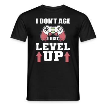 I Don't Age I Just Level Up Online -Videospieler - Männer T-Shirt - Schwarz - Vorne - AI Model Male 178 light (178cm)